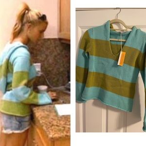 SOLD Lily Mcneal Striped Hooded Sweater ASO Jessica Simpson in Newlyweds, Petite